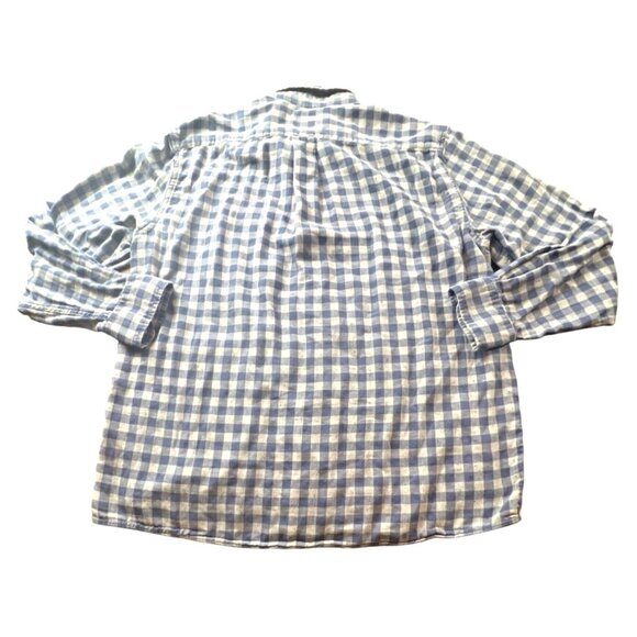 ROWM Blue & White Checkered Mens Long Sleeve Button Down Shirt L Soft - Picture 6 of 6